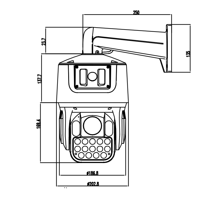 IPV-SW-9013-SL 4mp DUAL LENS 18X IP PTZ IA IP65 SDK 32g POE HS 85258003 - Imagen 2